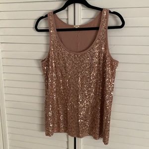 EUC J.Crew Dusty Rose Sequin Top